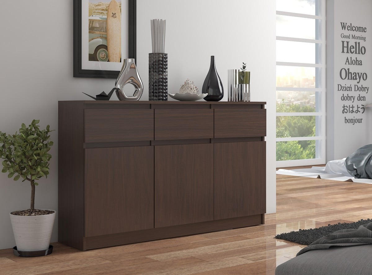 KOMMODE Dunkelbraun 99/138/40 - Dunkelbraun, Holzwerkstoff (138/99/40cm) - RAUMHIRSCH FURNITURE