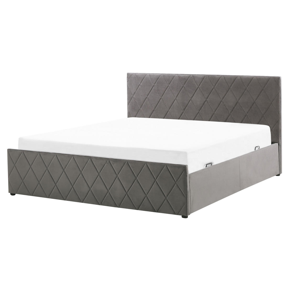 BETT mit Stauraum 160x200 cm Grau Rochefort - Grau, Textil (160/200cm) - Beliani