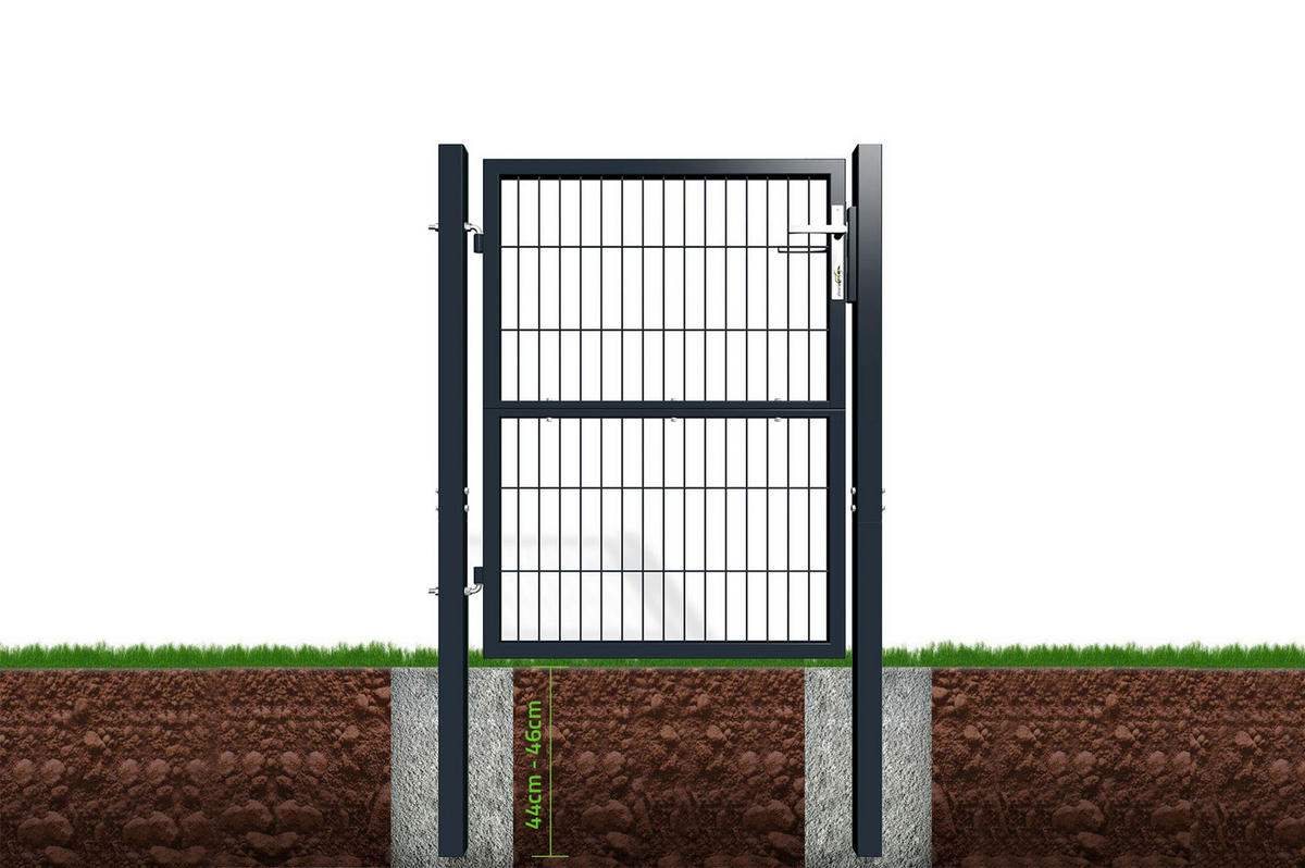 GITTERTOR Razo grau 1m H.120cm Metall - Grau, Metall (106/126cm) - Casanoov