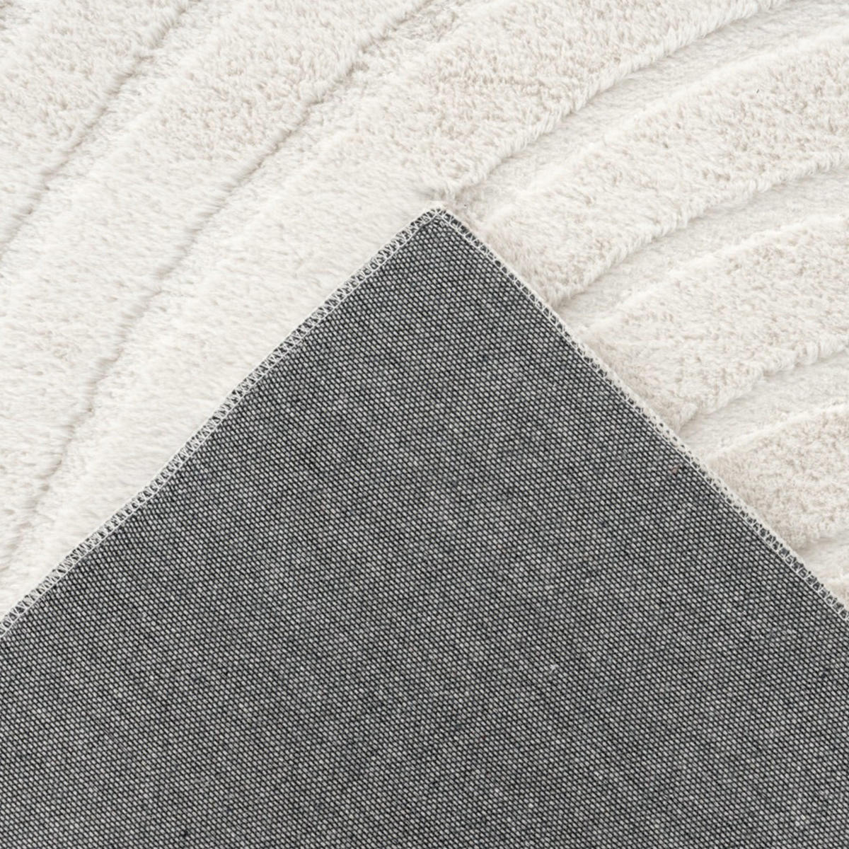 KURZFLOR-TEPPICH Waves 501 Weiß 120x170 cm - Weiß, Textil (120/170cm) - carpet city