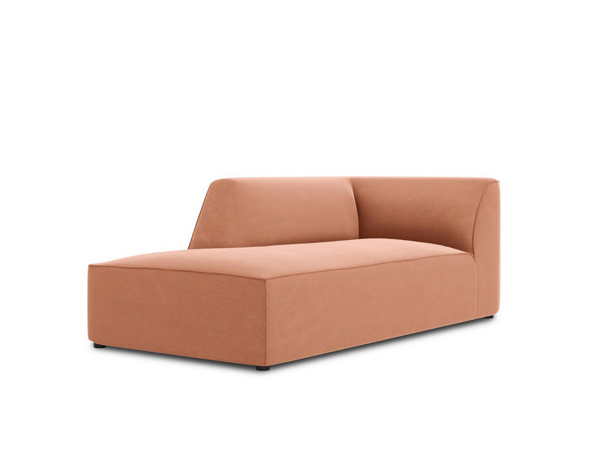 CHAISELONGUE links Ruby aus Samt rosa - Pink, Textil (93/69/180cm) - Micadoni