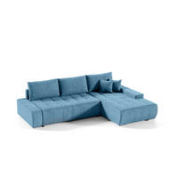 ECKSOFA Vogar In Aston - Hellblau, Holzwerkstoff/Textil (265/185cm) - Fun Möbel