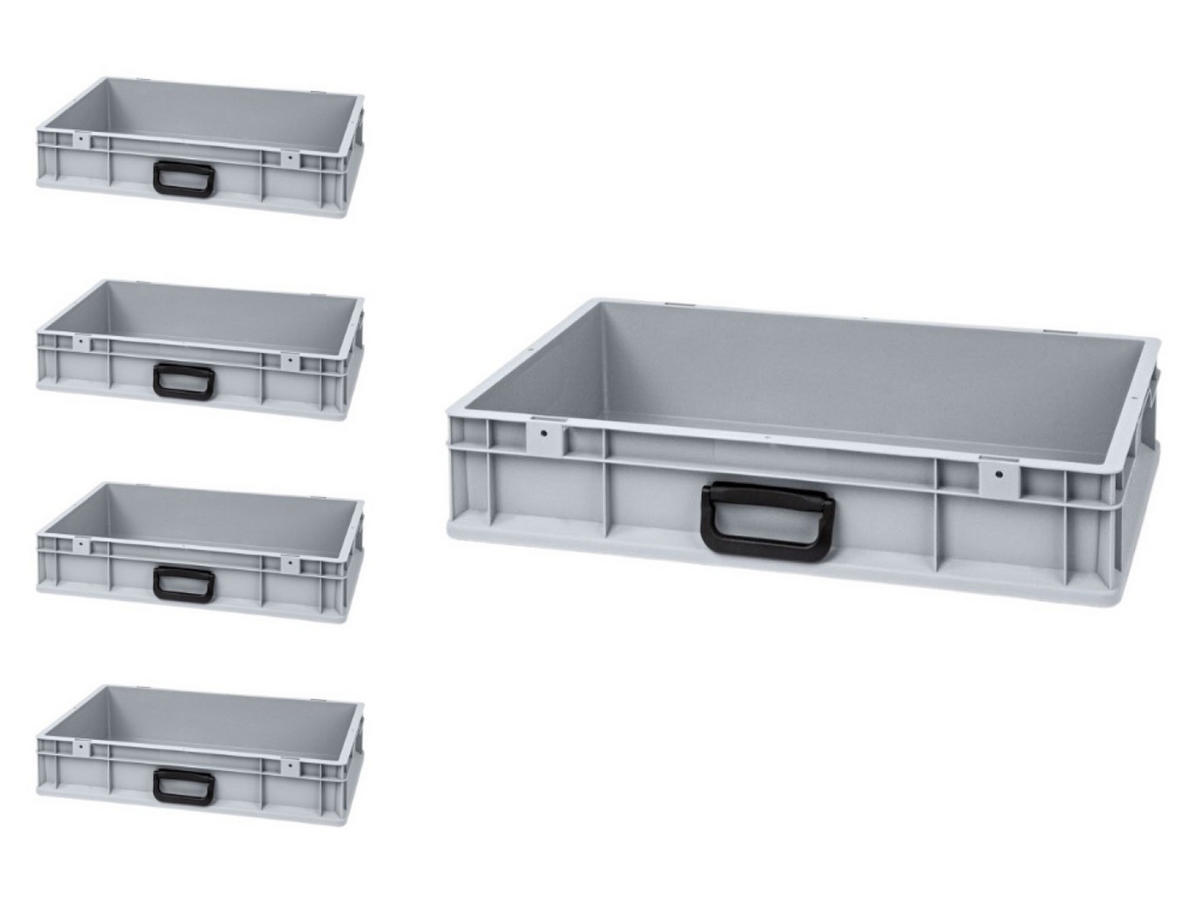 EUROBOX 5x Nextgen Portable Uno 12x40x60cm 23 Liter - Grau, Kunststoff (30/17/40cm) - PROREGAL