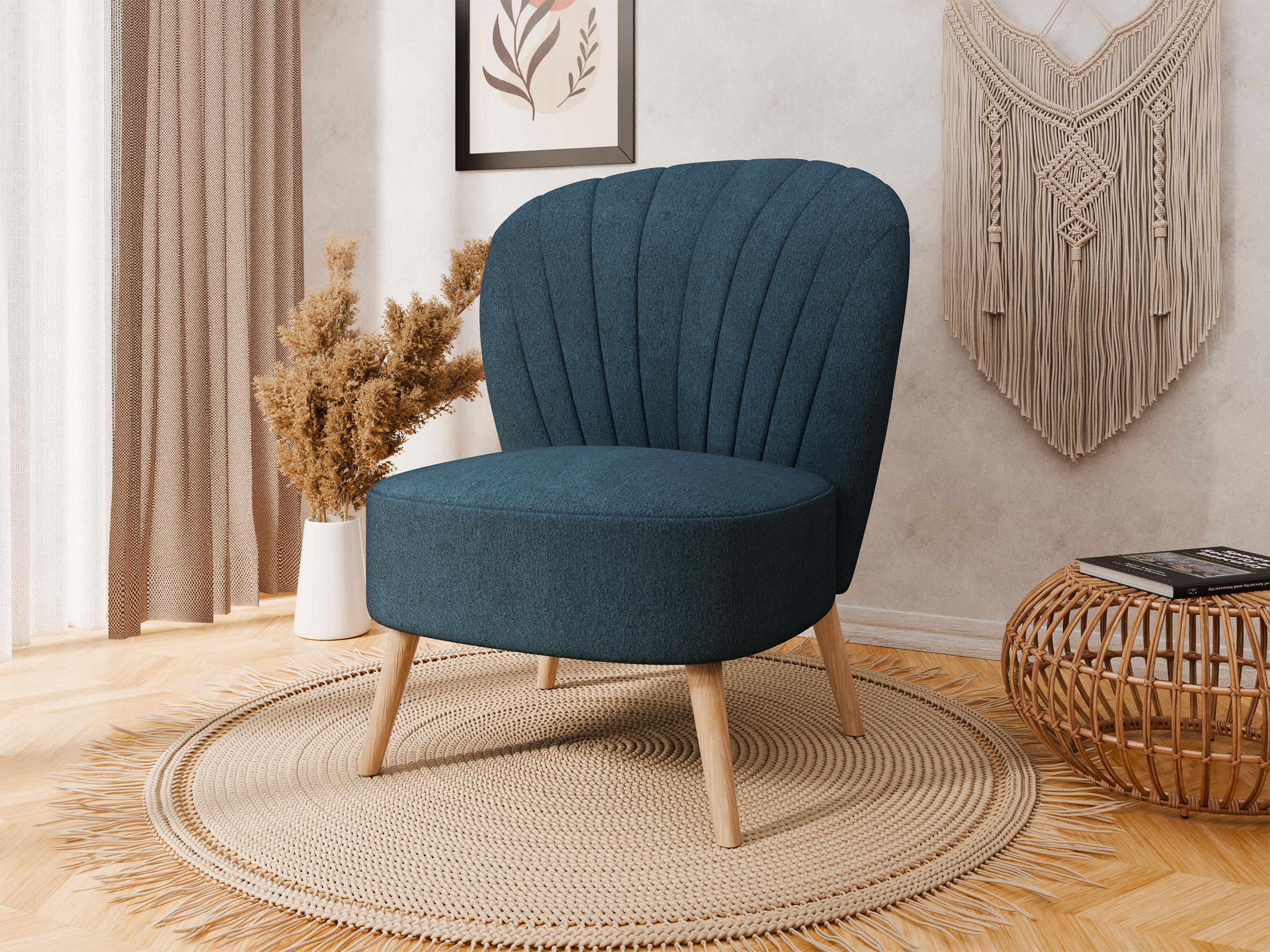 SESSEL Lumora mit Holzbeinen Türkis - Türkis, Holz (68/82/78cm) - Panda Möbel