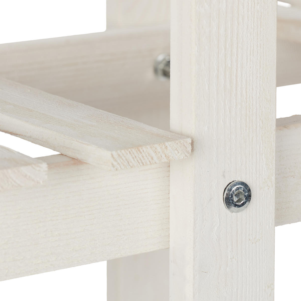 BLUMENTREPPE - Weiß, Holz (83/83/28cm) - Relaxdays