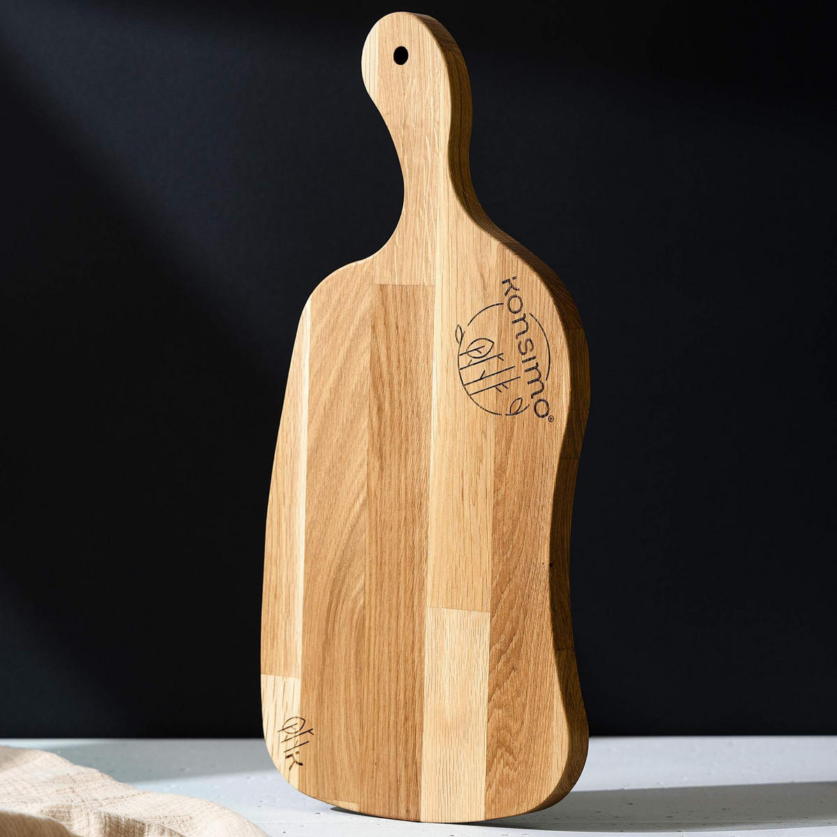 SCHNEIDEBRETT Holz Eiche geölt LIVO - Eichefarben, Holz (21/44cm) - KONSIMO®