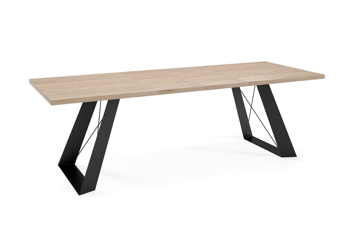 ESSZIMMERTISCH Corso Davos Eiche Trüffelbraun / Schwarz 140/240 / 80 / 76cm - Trüffeleichefarben/Schwarz, Holz/Holzwerkstoff (80/140/76cm) - Feldmann-Wohnen