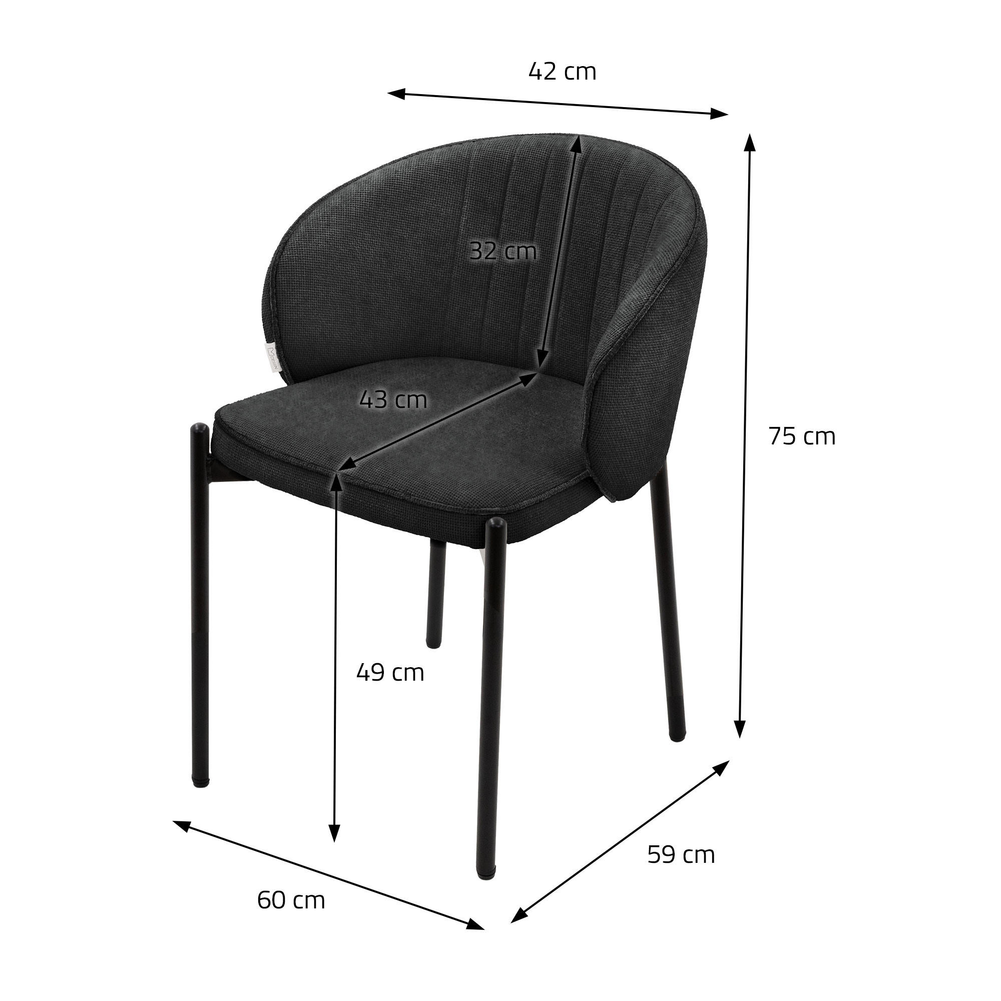 Thumbnail - Ml-Design Esszimmerstühle, Anthrazit, Textil, 4-Sitzer, 60x75x59 cm, Esszimmer, Stühle, Esszimmerstühle, Vierfußstühle