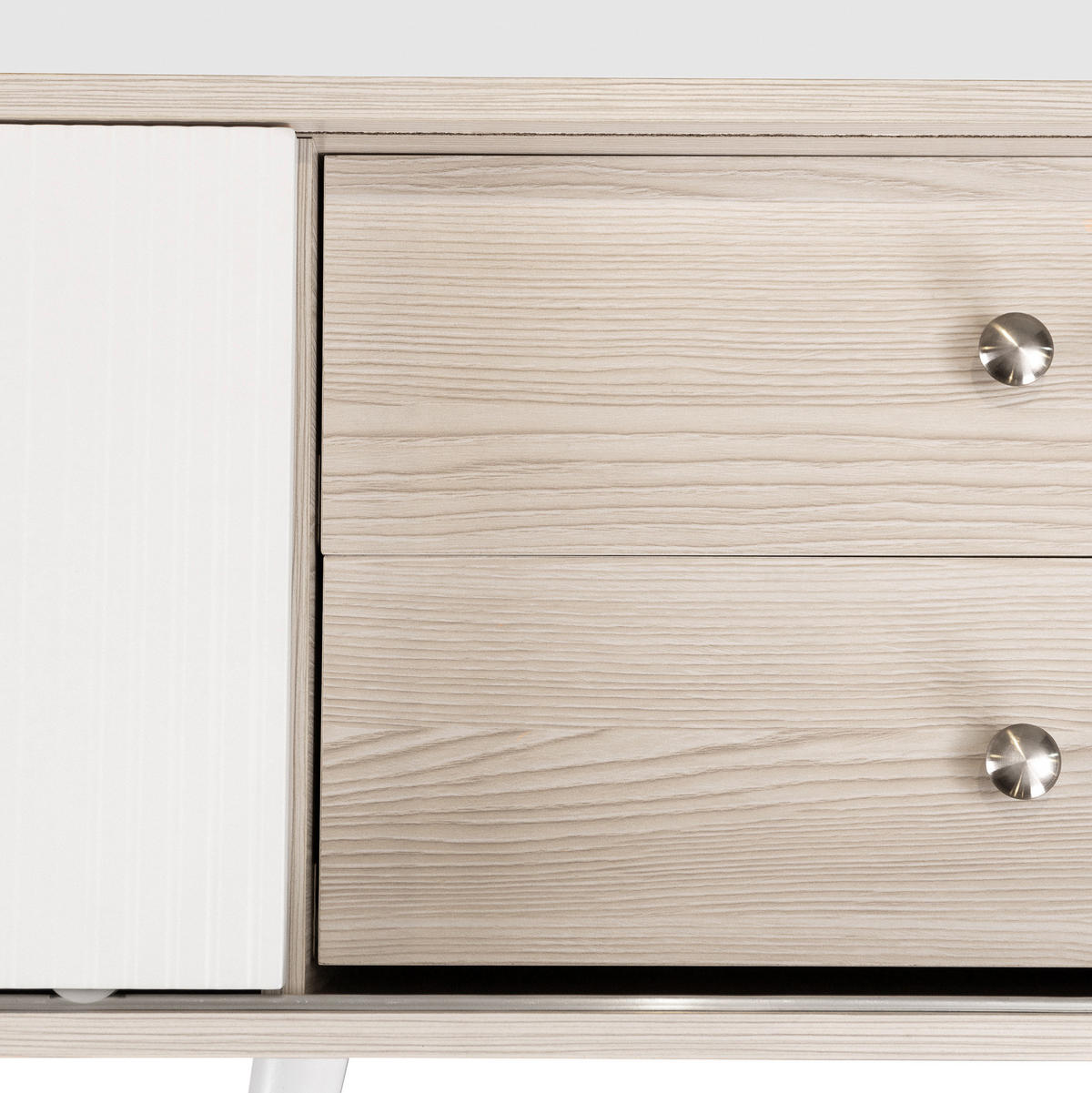TV-LOWBOARD 160/40/58 cm mit 2 Schiebetüren und 2 Schubladen - Weiß, Holzwerkstoff (160/58/40cm) - BEAOK