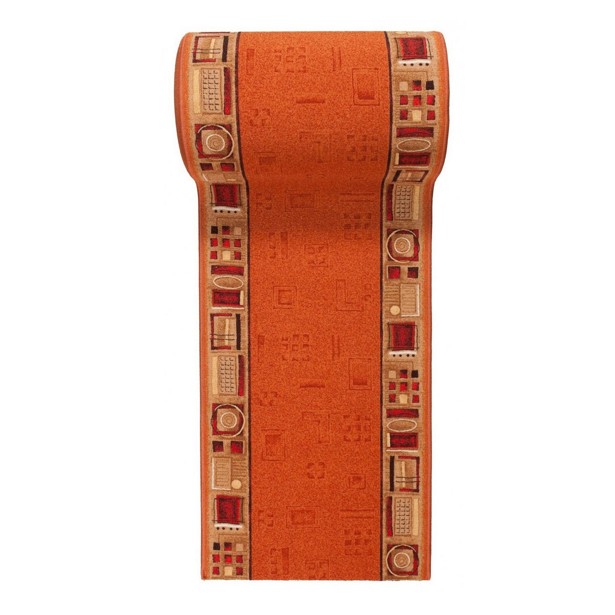 TEPPICHLÄUFER Anti-Rutsch Rot Orange rutschfest Gummiunterlage 100/1300 cm - Rot/Orange, Textil (100/1300cm) - Tapiso