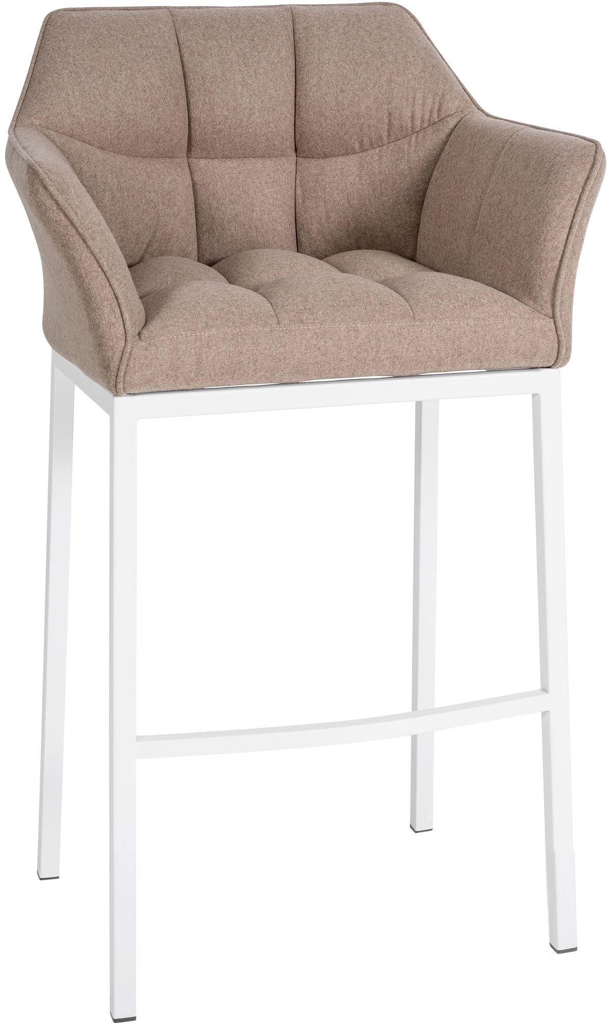 BARHOCKER Filz Taupe - Taupe/Weiß, Textil/Metall (64/110/48cm) - CLP