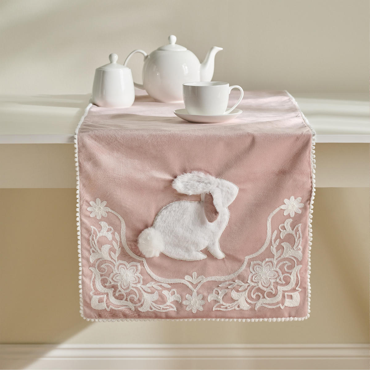 TISCHLÄUFER Blando - Hellrosa, Textil (180/45/1cm) - home&you