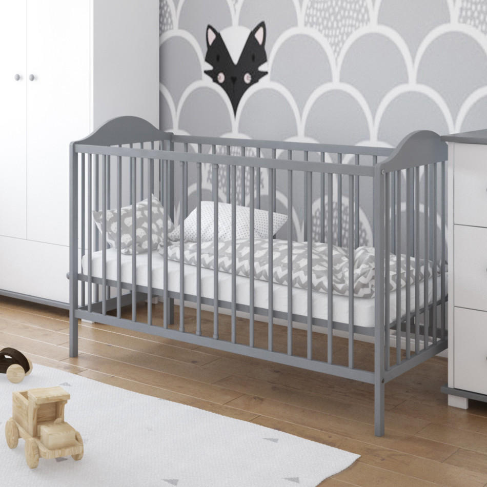 BABYBETT 60x120 cm in grau - Grau, Holzwerkstoff (60/120cm) - Kids Collective