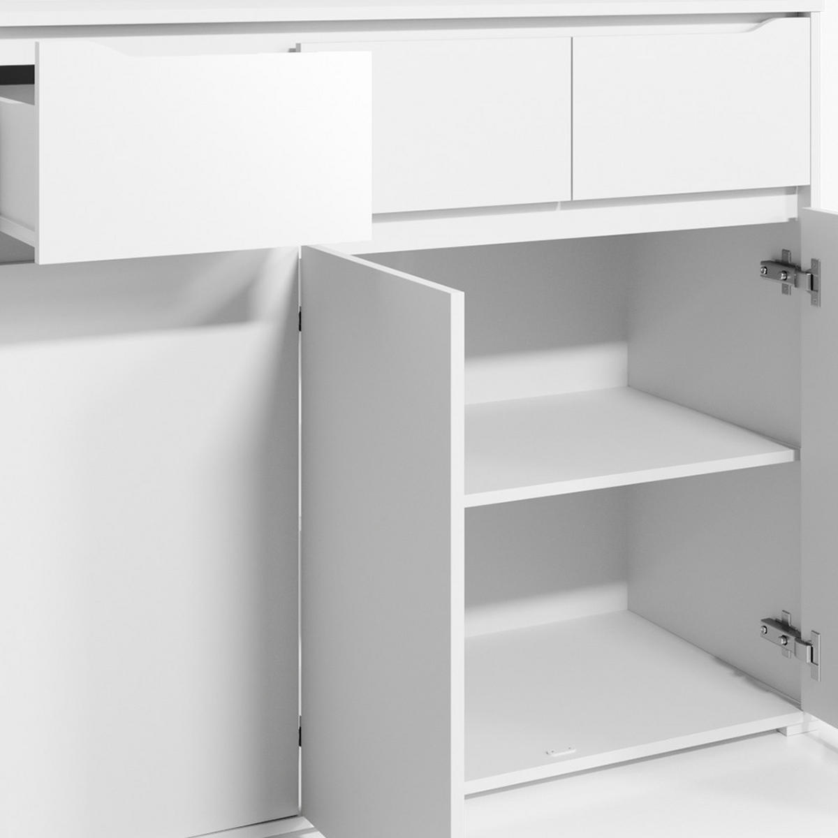 KOMMODE Ruben Weiß 120 x 101.6 cm mit Schubladen - Weiß, Holzwerkstoff (48/101.6/120cm) - Vicco