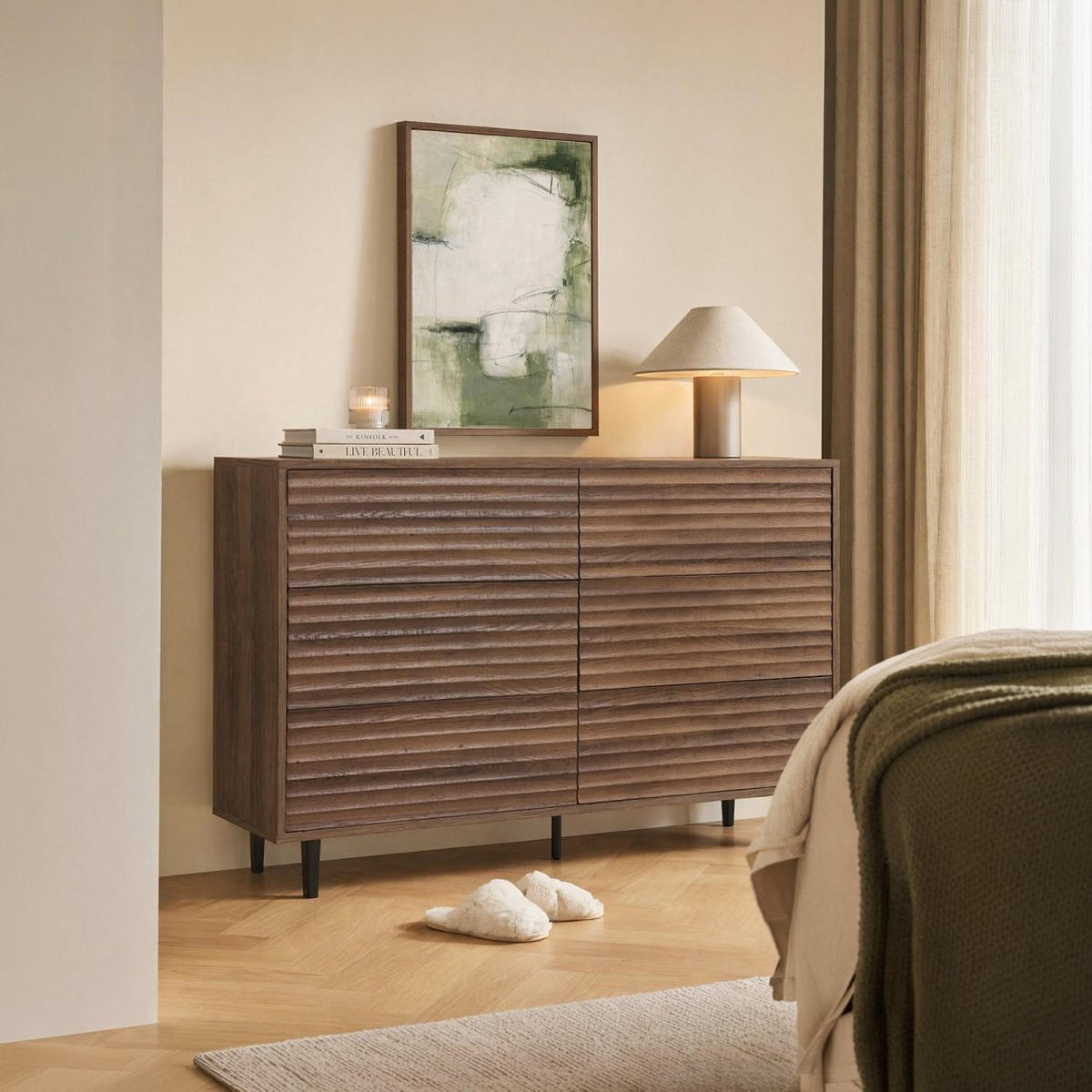 SCHUBLADENKOMMODE DOPPELTE Evoke Walnuss 120 cm x 85 cm - Walnussfarben, Holzwerkstoff (120/85/40cm) - Klast Home