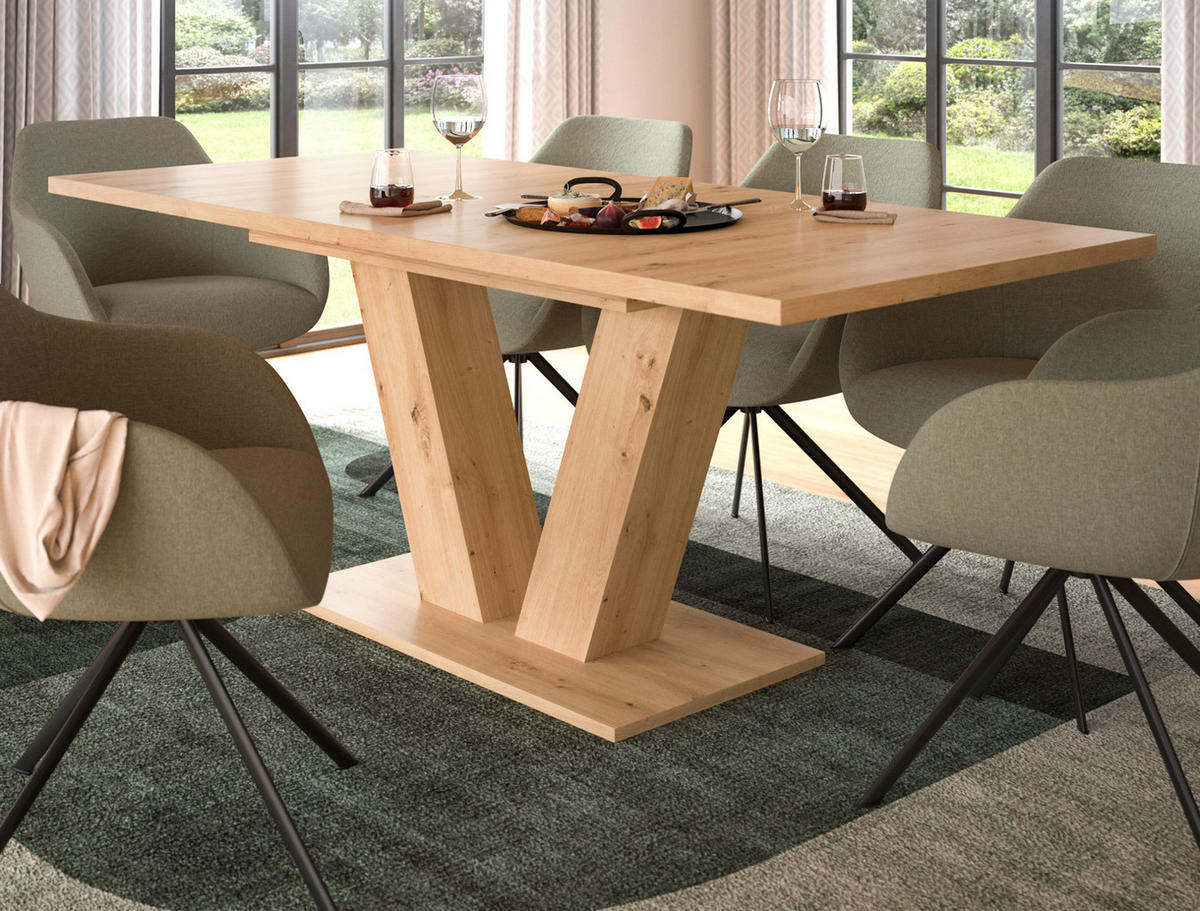 ESSTISCH Eiche Artisan, Küchentisch ausziehbar 150 - 190 cm - Eiche Artisan, Holzwerkstoff/Metall (150/90/76cm) - Inn.Furn
