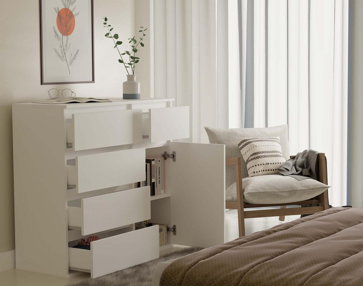 KOMMODE Weiß 100/93/40 - Weiß, Holzwerkstoff (100/93/40cm) - RAUMHIRSCH FURNITURE