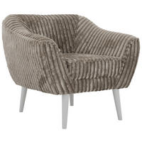 KŘESLO PIRS - Světle hnědá Manšestr - Bílé nohy - bílá/světle hnědá, kompozitní dřevo/textil (80/75/74cm) - MKS