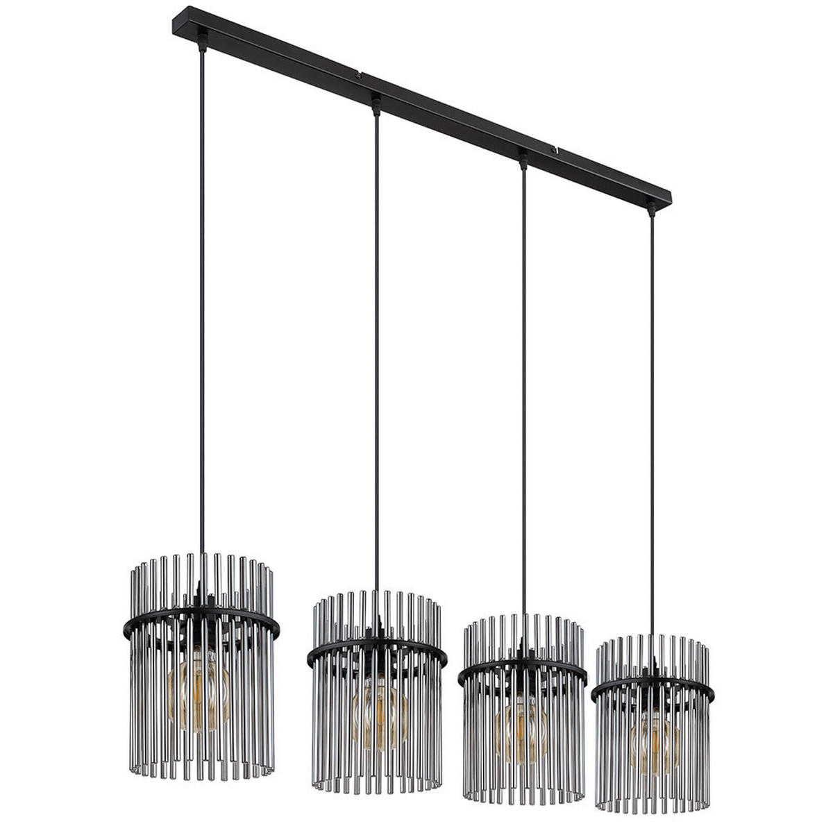LED HÄNGELEUCHTE Metall Schwarz Rauchglas - Schwarz, Glas (110/20/140cm) - Globo Lighting