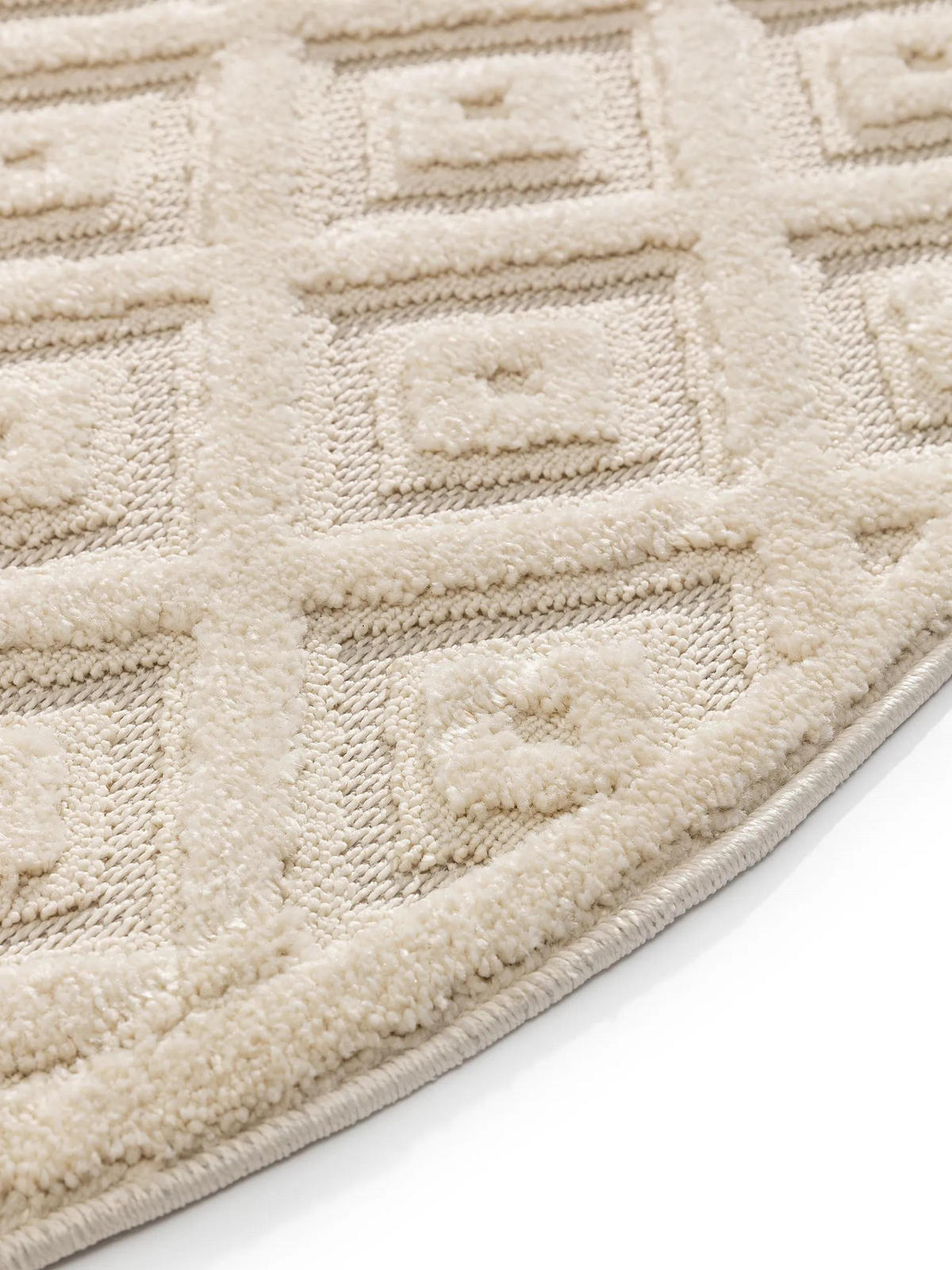 TEPPICH Leo Cream ø 200 cm rund - Creme, Kunststoff (200/200cm) - benuta