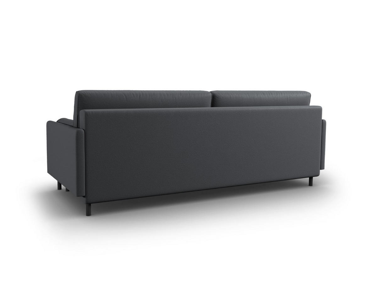 AUSKLAPPBARES-SOFA mit Bettkasten Scott aus strukturiertem Stoff dunkelgrau 3 Sitzplätze - Dunkelgrau, Textil (97/87/212cm) - Micadoni