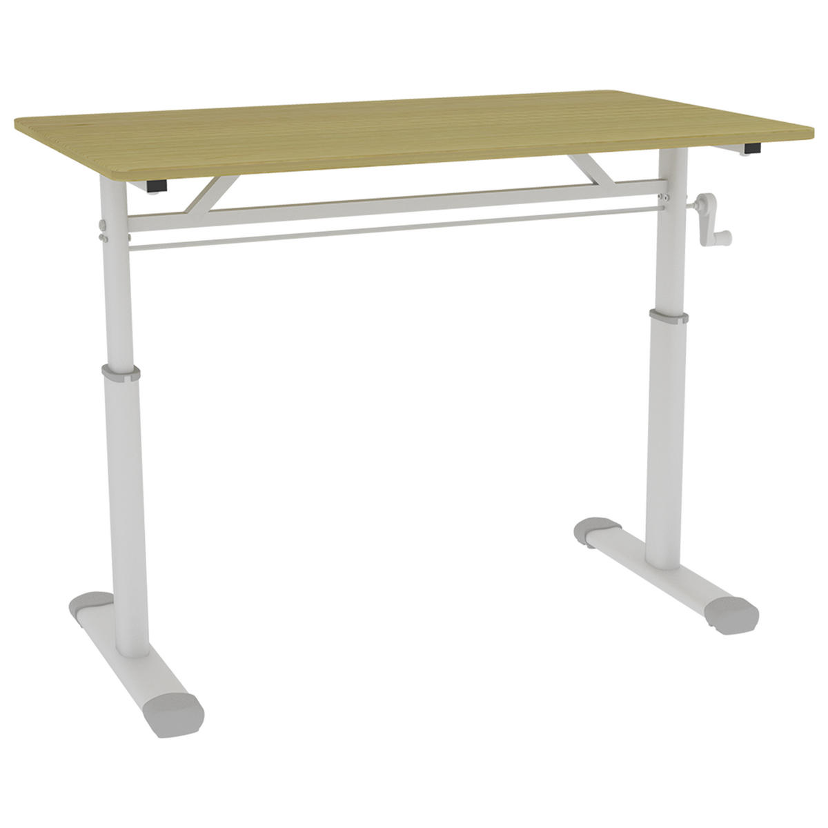 SCHREIBTISCH Holzfarben 100/60/90 cm höhenverstellbar - Naturfarben, Metall (60/100/90cm) - PANGIVO