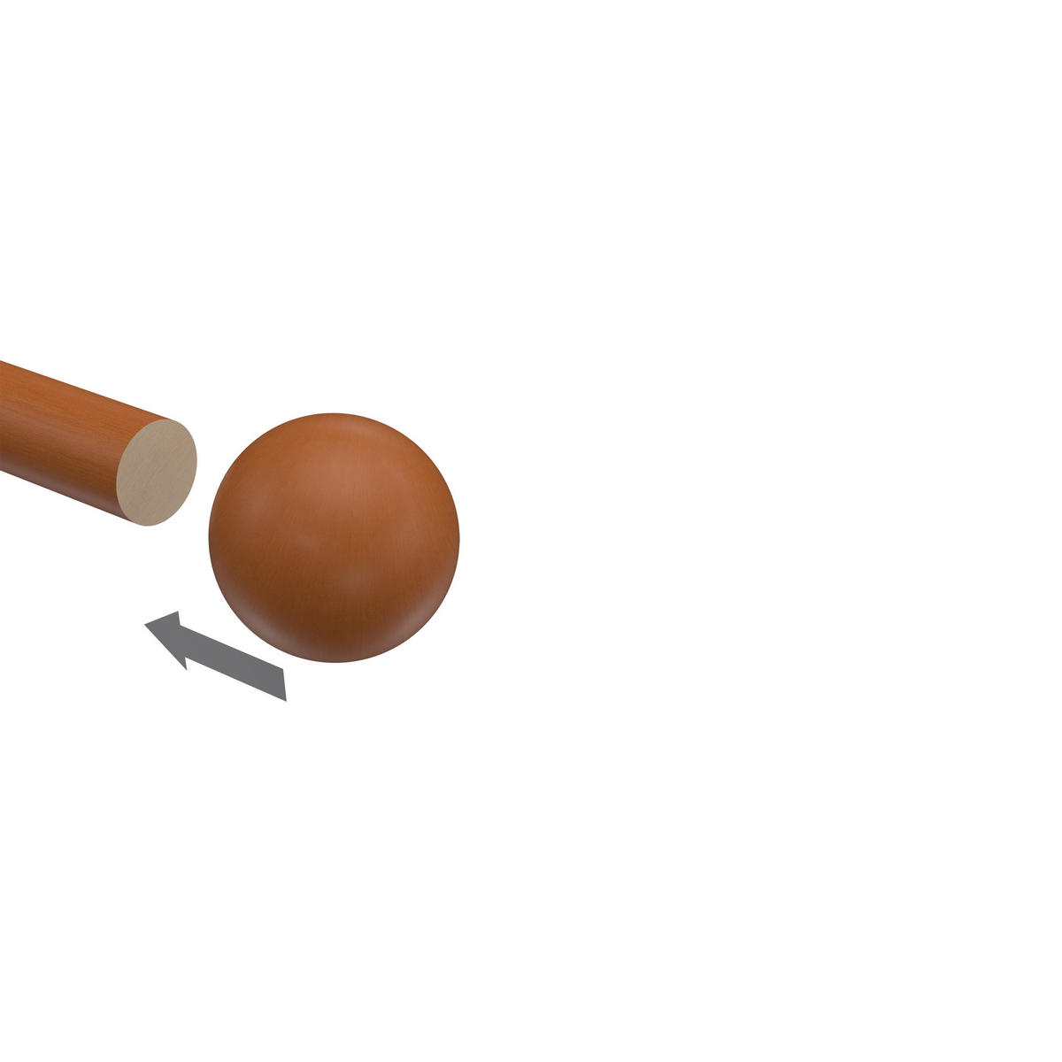 ENDSTÜCKE FÜR GARDINENSTANGEN 20 mm Ø, Luina Kirschbaum, Packung 2 Stück - Kirschbaumfarben, Holz (3.5/4/4cm) - INTERDECO