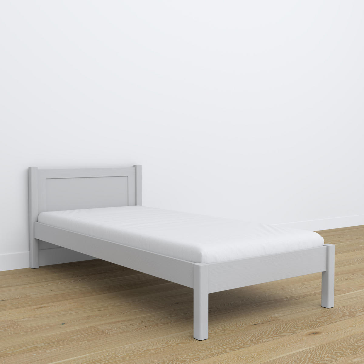 BETT N02 Grau 90/180 - Grau, Naturmaterialien/Holz (90/180cm) - N-Wood