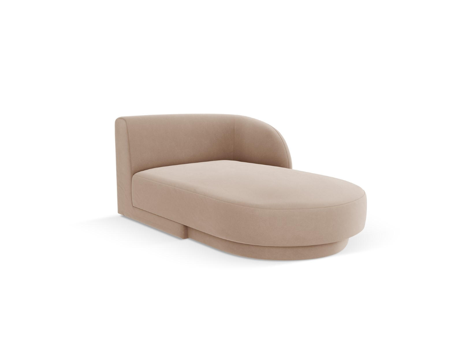 CHAISELONGUE rechts Miley aus Samt cappuccino - Cappuccino, Textil (90/70/156cm) - Micadoni