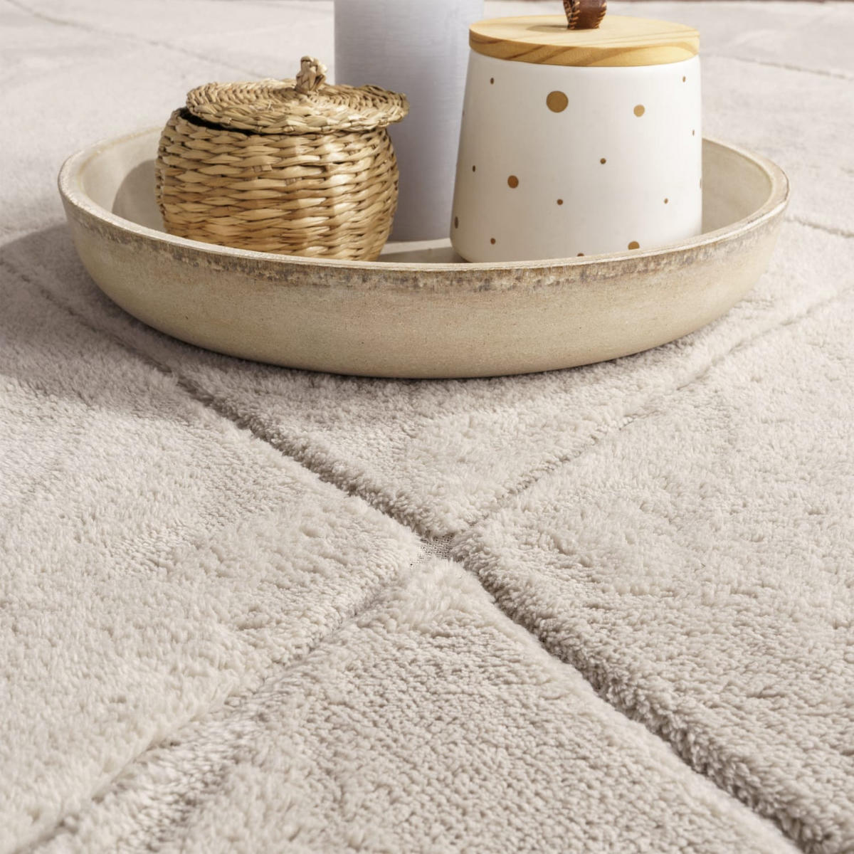 FLACHWEBETEPPICH Skandinavisch Creme 80 x 150 cm - Champagner, Kunststoff (80/150cm) - TT Home