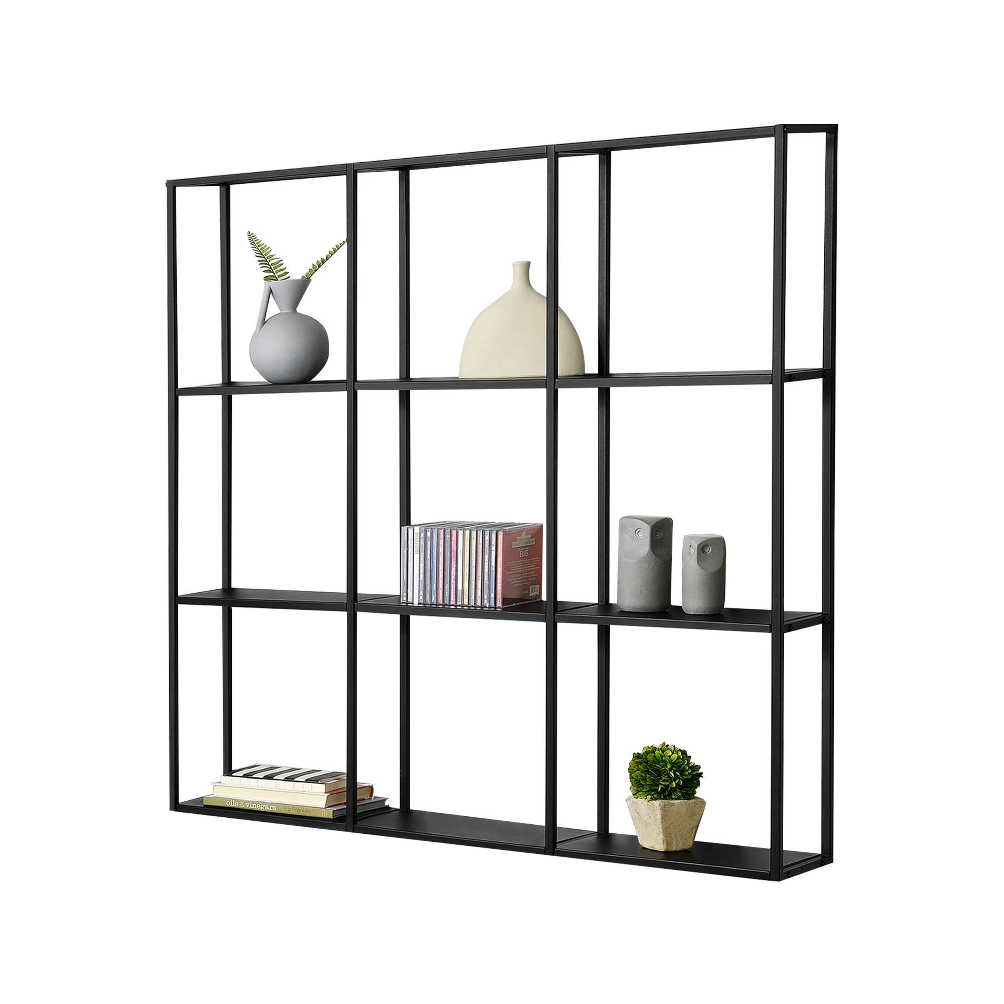 WANDREGAL Jelsa - Schwarz, Metall (100/110/18cm) - [en.casa]
