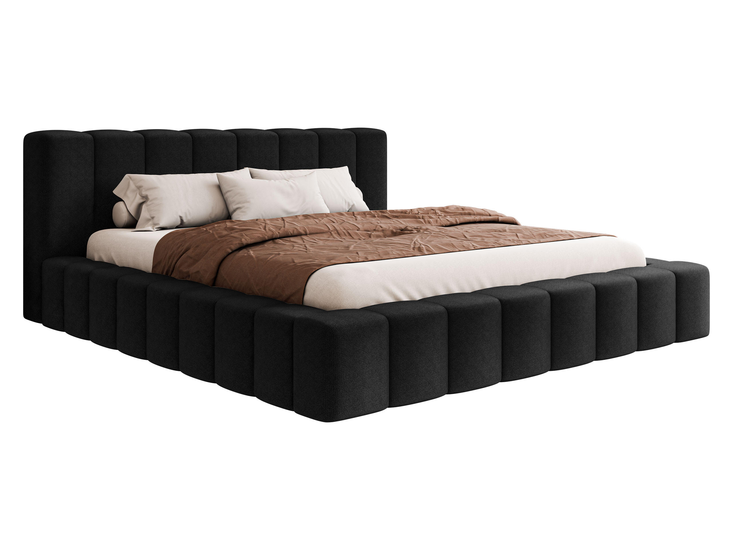 POLSTERBETT Makira - Schwarz, Holz/Holzwerkstoff (180/200cm) - MIRJAN24