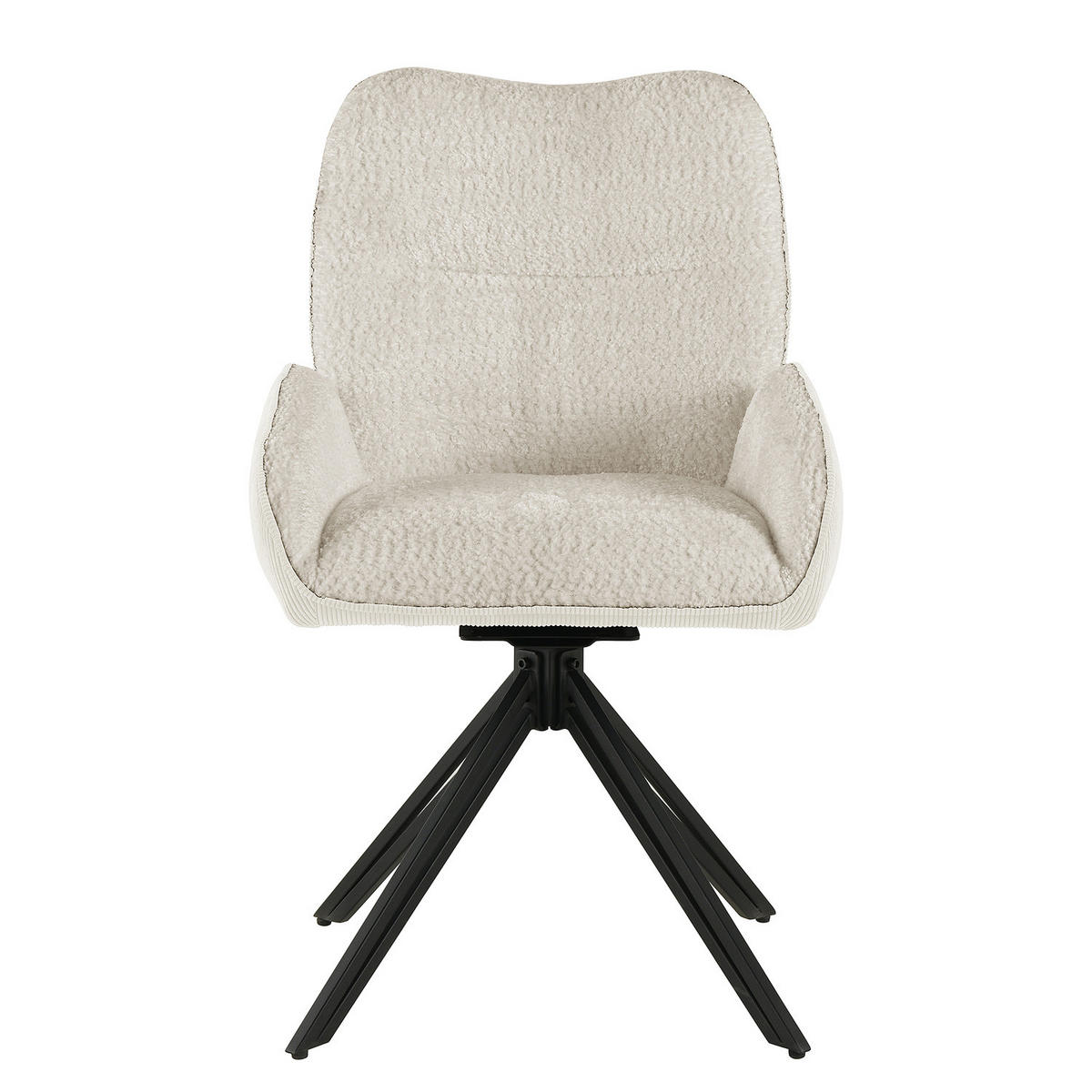 DREHBARER POLSTERSTUHL - 2er-Set - Beige, Textil/Metall (52/87/63cm) - home24