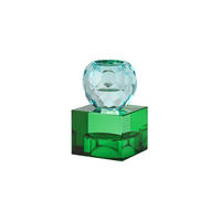 KERZENHALTER Sari Kugel Cube, Glas, Hellblau / Grün, H 8 cm - Blau, Glas (6/10/6cm) - Gift Company