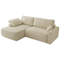 ECKSCHLAFSOFA CUBO L Creme Struktur - links - Creme/Schwarz, Kunststoff/Textil (273/187cm) - MKS