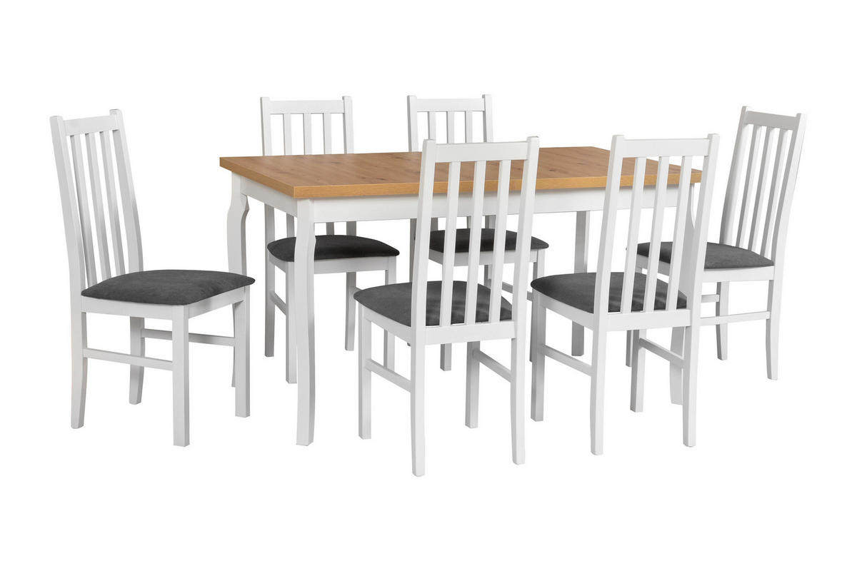 ESSTISCH Alba 5, 140-180/80 cm, artisan - Eiche Artisan, Holz (80/140/76cm) - Leaf Design