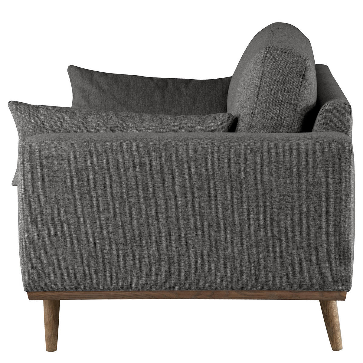 2-SITZER SOFA - Eichefarben/Dunkelgrau, Eichenholz/Textil (197/81/88cm) - home24