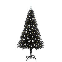 WEIHNACHTSBAUM 75/75/150 cm Schwarz PVC - Schwarz, Kunststoff (150cm) - vidaXL