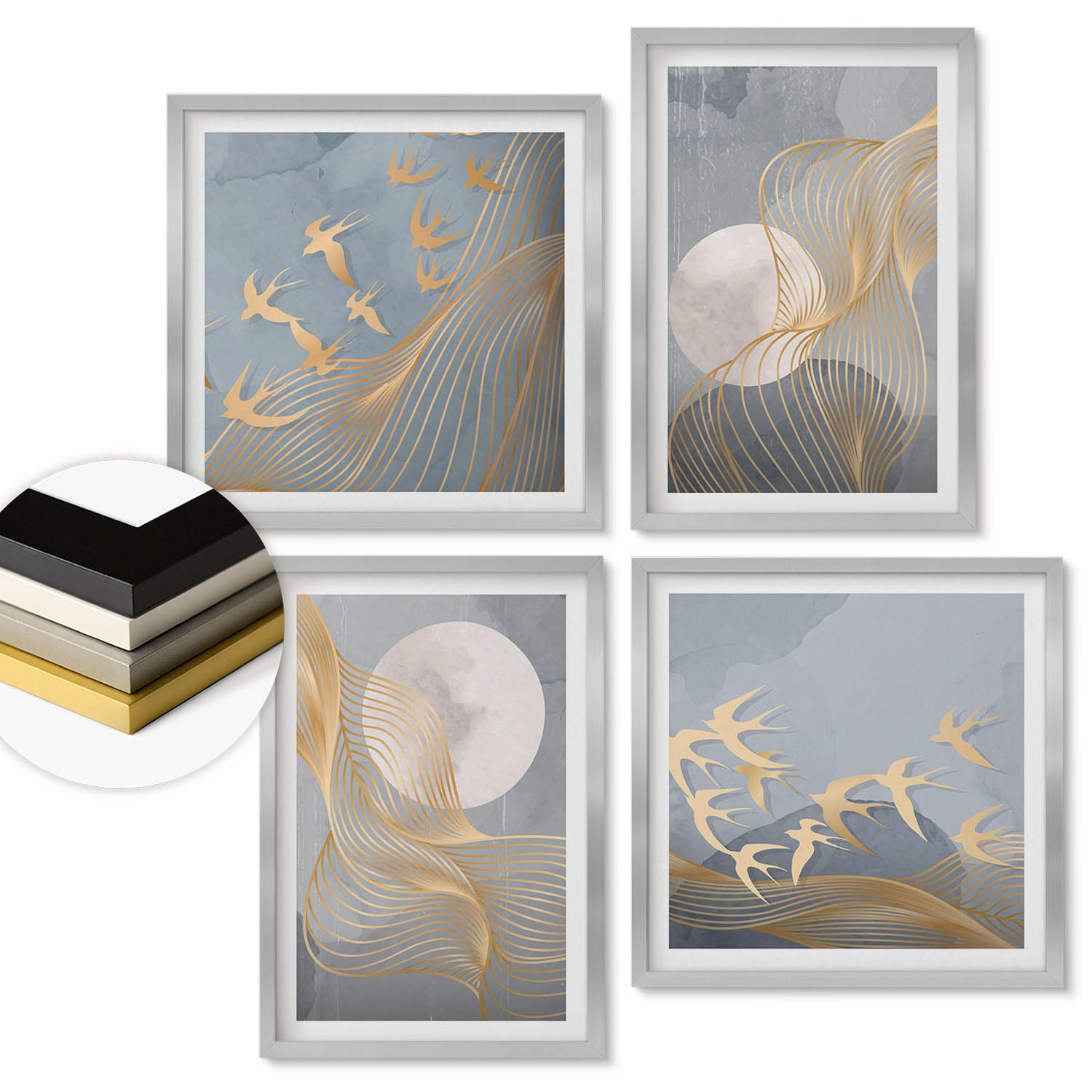 ArtPrintCave Wandbilder Silber 50x50 cm