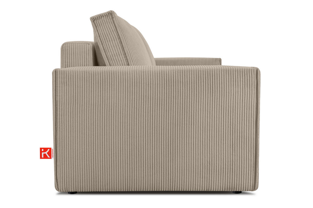 SCHLAFSOFA NAPI in Pet Friendly Cord-Stoff, beige - Beige/Schwarz, Textil (228/89/101cm) - KONSIMO®