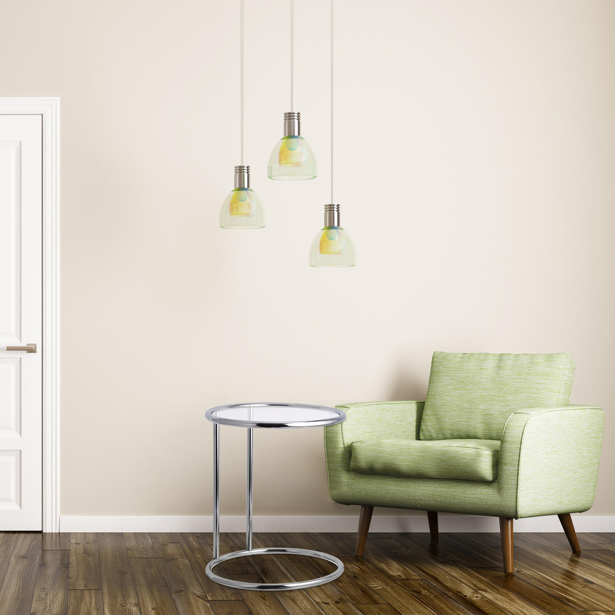 BEISTELLTISCH - Silberfarben, Glas/Kunststoff (44.5/44.5/53cm) - Relaxdays
