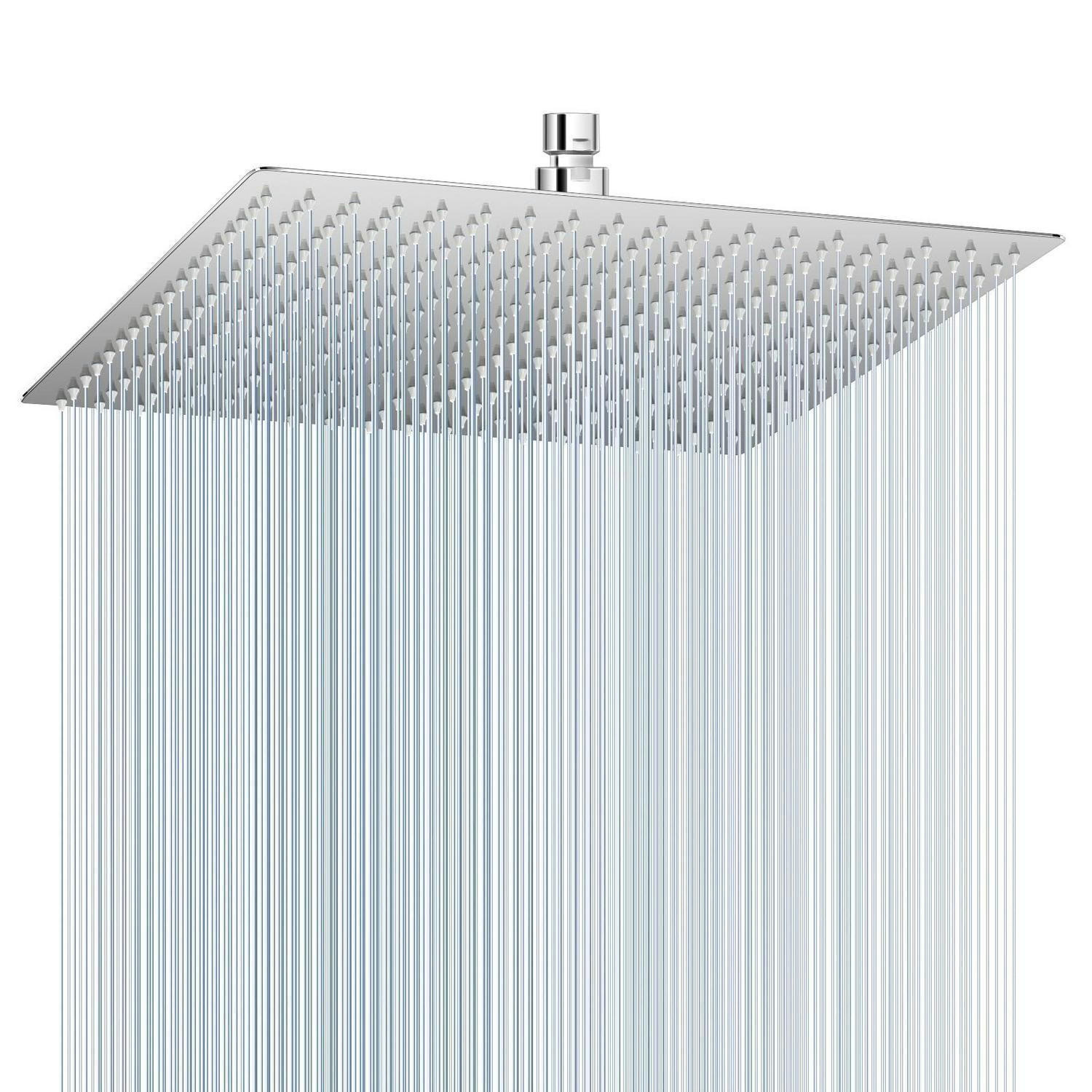 REGENDUSCHE 40 cm poliertes Chrom Edelstahl - Silberfarben, Metall (40/12.7/40cm)