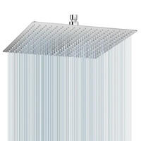 REGENDUSCHE 40 cm poliertes Chrom Edelstahl - Silberfarben, Metall (40/12.7/40cm)