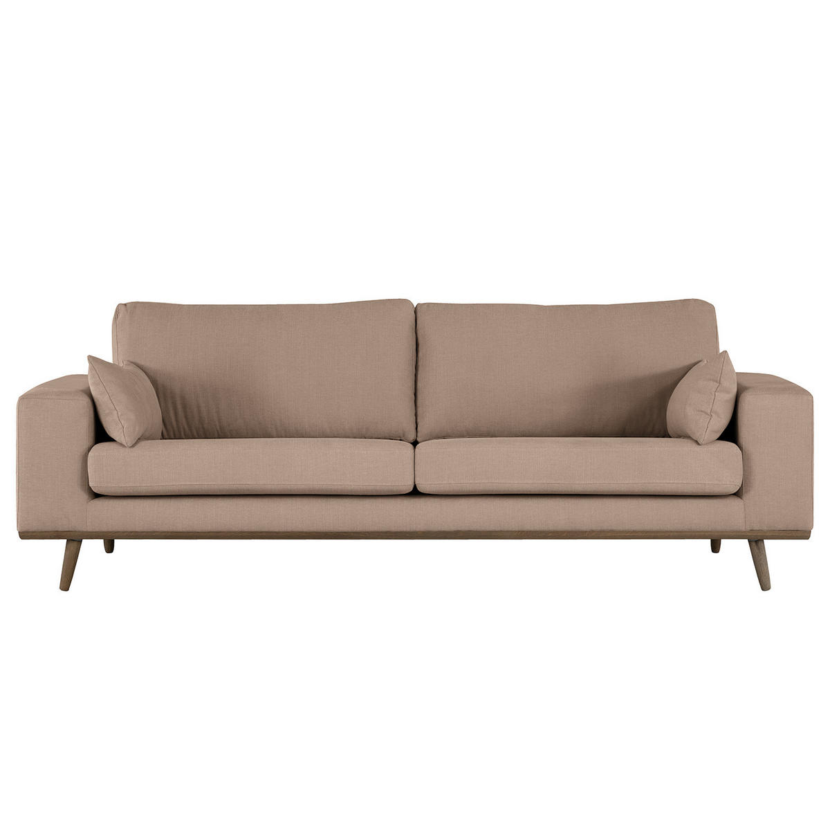 2-SITZER SOFA - Taupe/Eichefarben, Naturmaterialien/Eichenholz (197/81/88cm) - home24