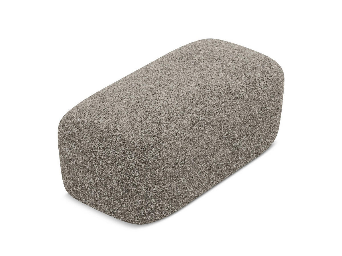 POUF Strukturstoff Stoff Beige - Greige/Beige, Kunststoff/Textil (92/40/48cm) - Makamii