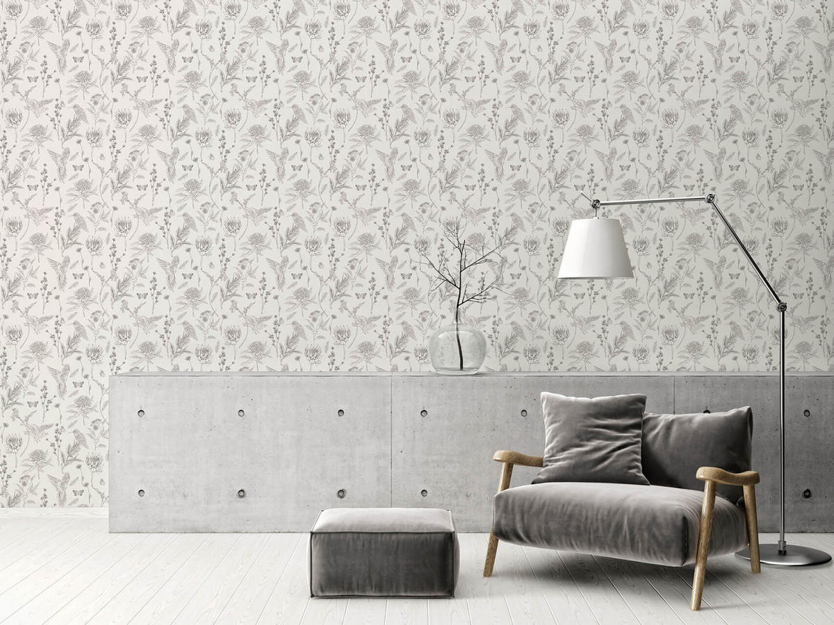 VLIESTAPETE Weiß 53/1005 cm - Grau, Textil (53/1cm) - KUNSTLOFT