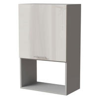MIKROWELLENUMBAUSCHRANK Brerra W4MK/60 Grau / RAL 9001 creme Hochglanz 60 /32,5 / 96cm - Creme/Grau, Holz/Holzwerkstoff (60/96/32.5cm) - Feldmann-Wohnen