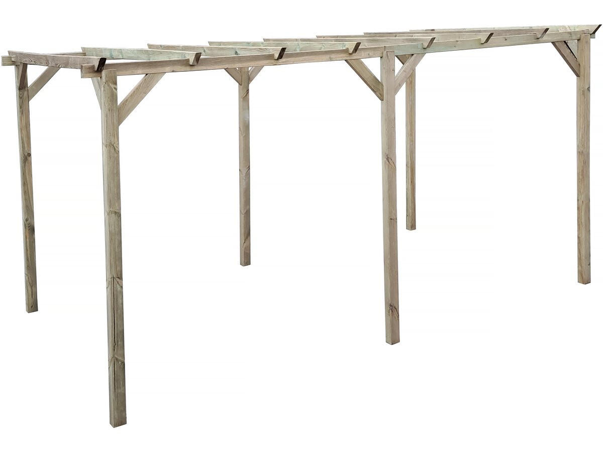 CARPORT AUTO sunny Braun - Braun, Holz (300/247/494cm) - Habitat Garten