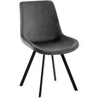 STUHL Samt dunkelgrau - Dunkelgrau/Schwarz, Textil/Metall (53/89/59cm) - CLP