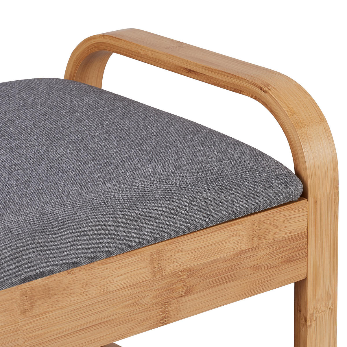 SCHUHBANK - Hellbraun, Holz/Textil (90/50/33cm) - Relaxdays